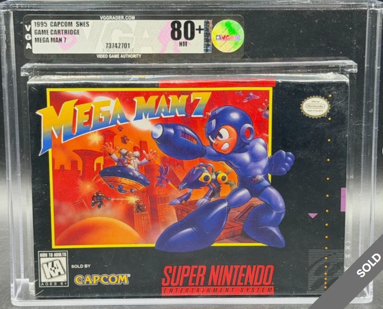 Mega Man 7 Super Nintendo SNES CAPCOM RARE Sealed New VGA 80+ Sold For