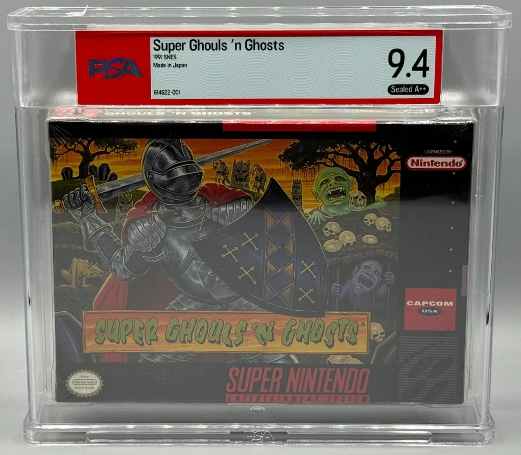 Super Ghouls N Ghosts Super Nintendo SNES Sealed New PSA 9.4 A++ Graded Capcom